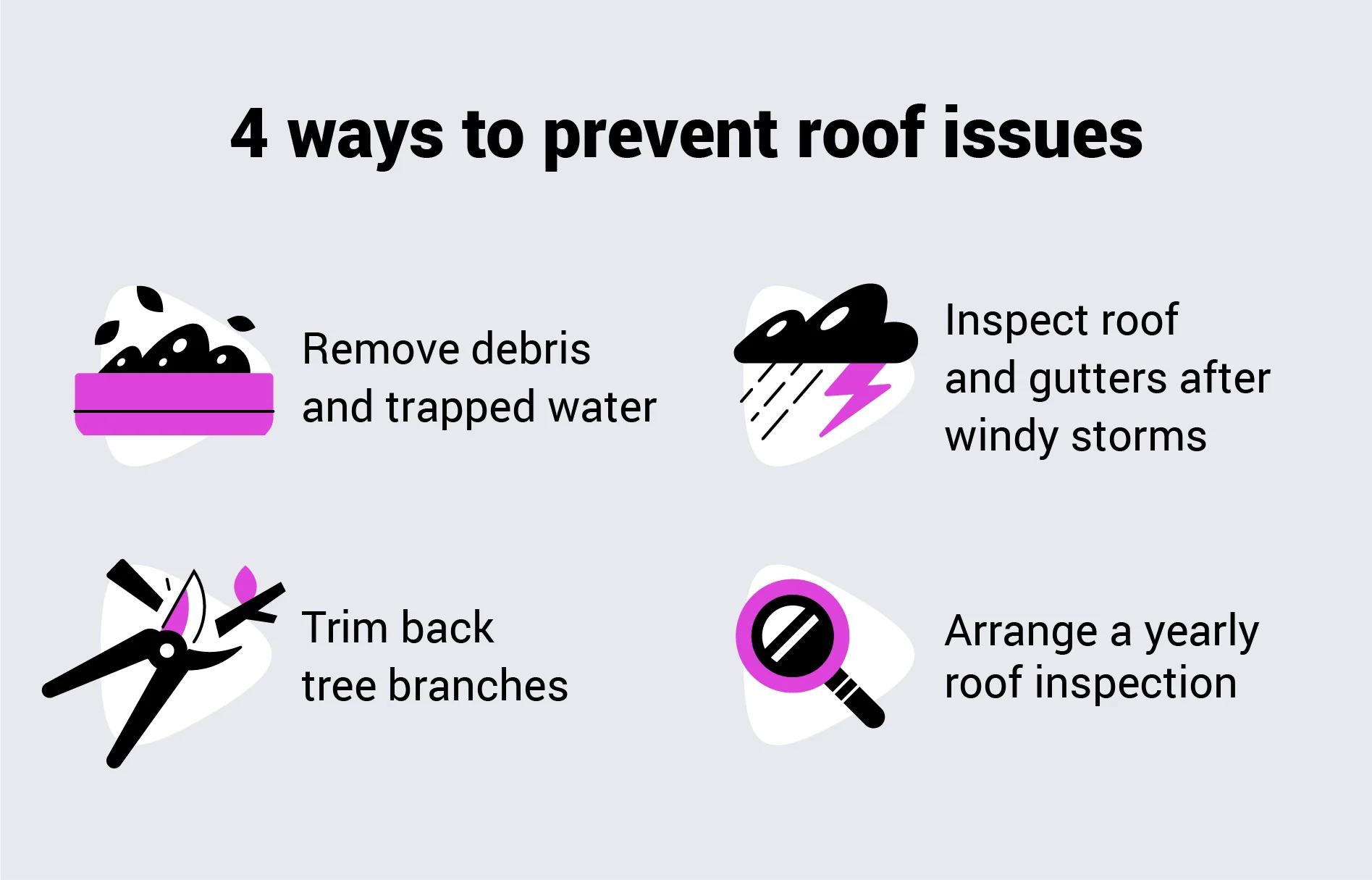 four ways to prevent roof issues