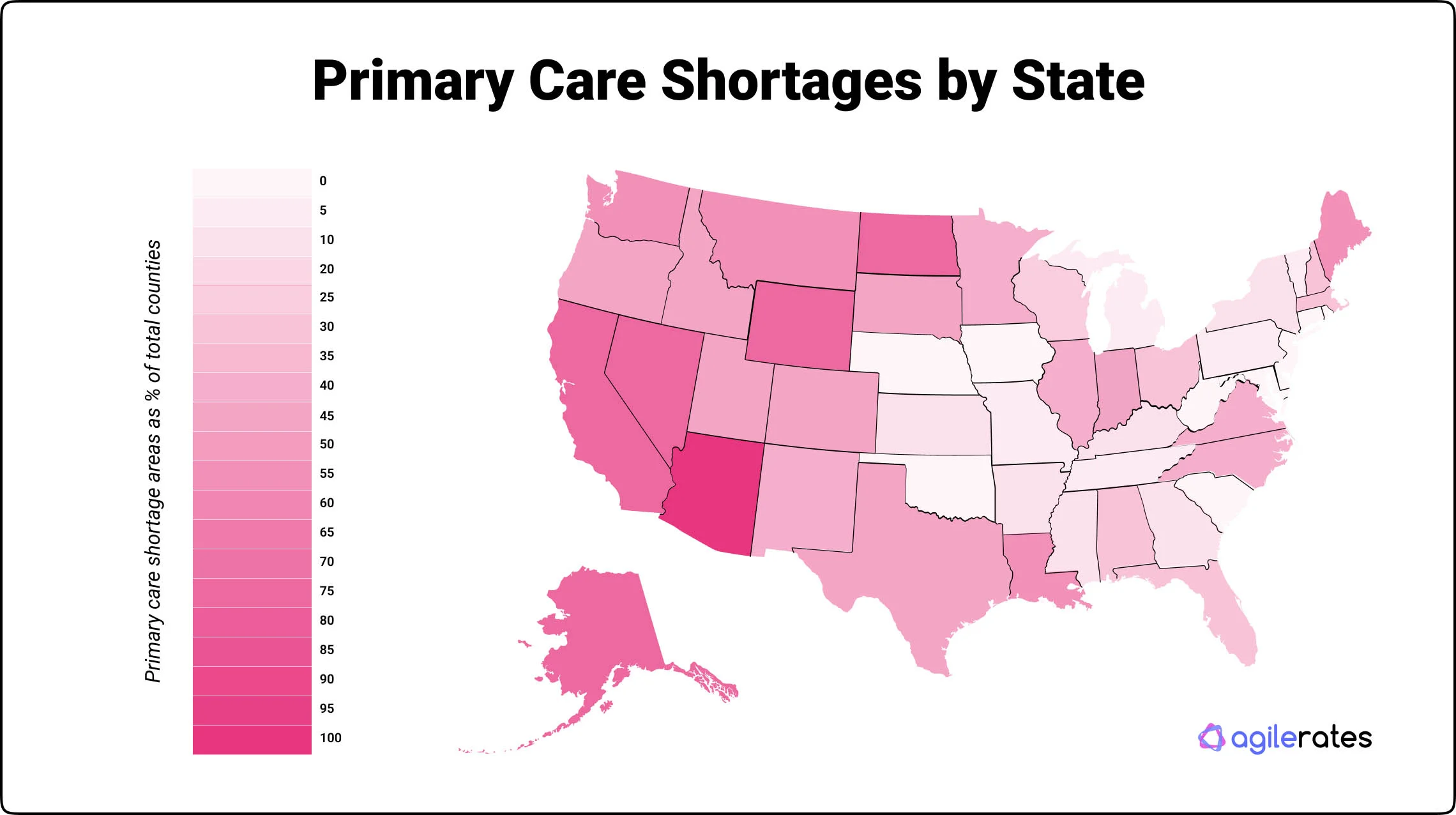 primary care shortages per state