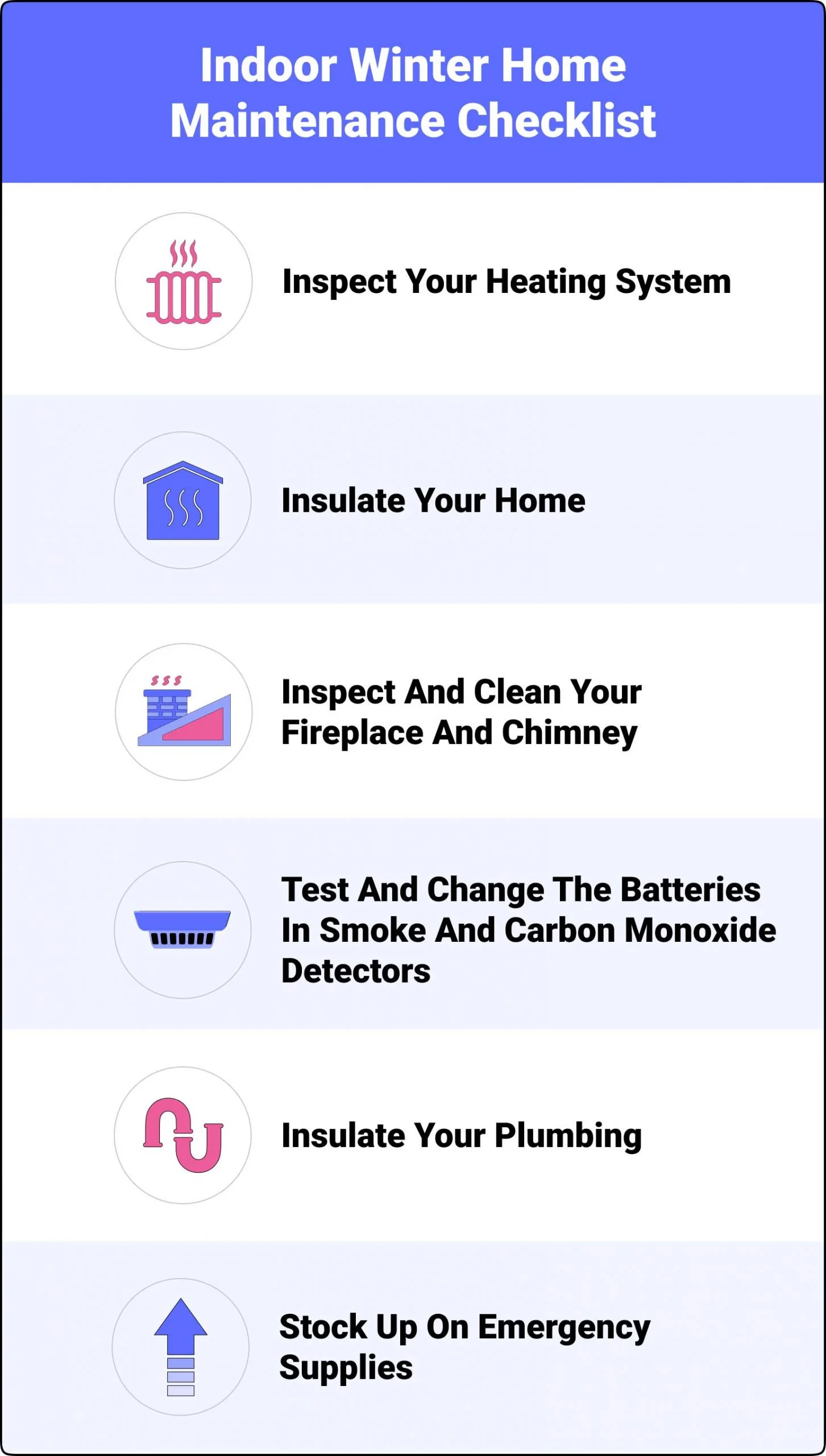 Interior Winter Home Maintenance Checklist